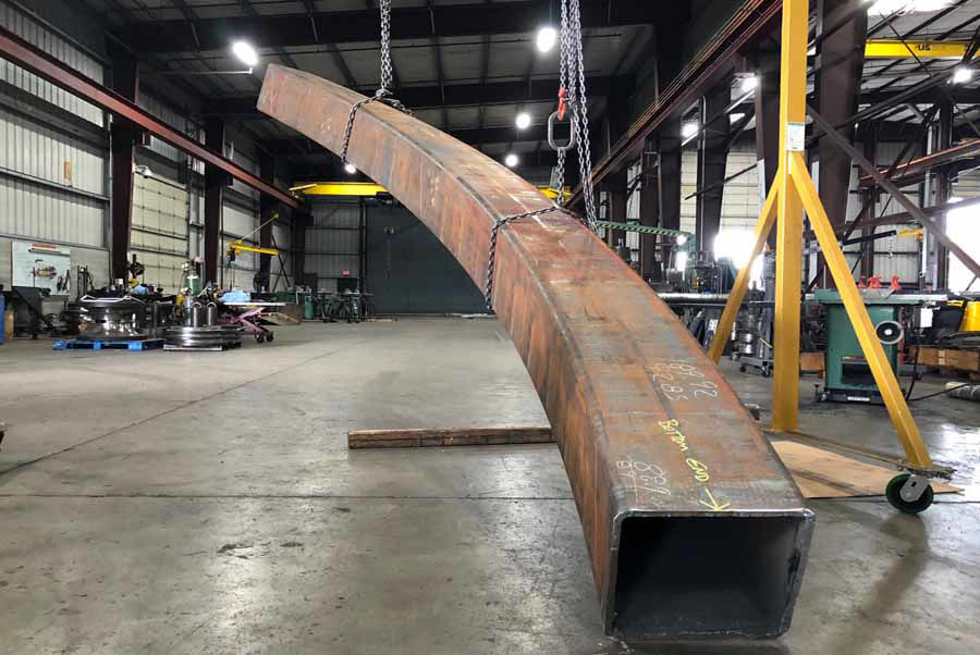 Install Progress Picture of Curved Steel Spiral Staircase for the New American Airlines Headquarters in Fort Worth, Texas